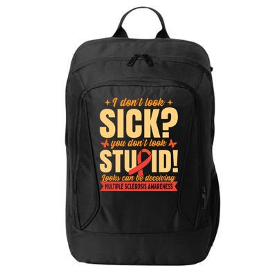 Ms Multiple Sclerosis Awareness Funny Gift City Backpack