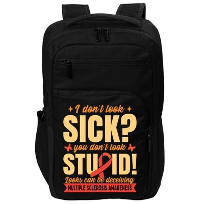 Ms Multiple Sclerosis Awareness Funny Gift Impact Tech Backpack