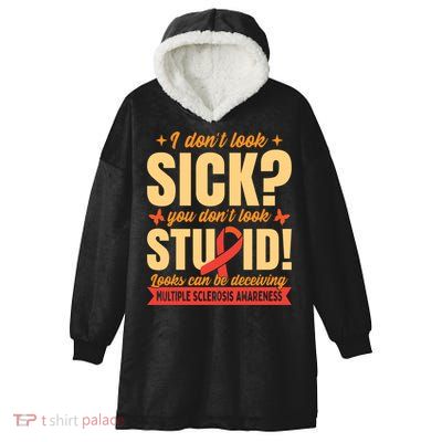 Ms Multiple Sclerosis Awareness Funny Gift Hooded Wearable Blanket