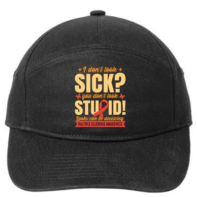 Ms Multiple Sclerosis Awareness Funny Gift 7-Panel Snapback Hat