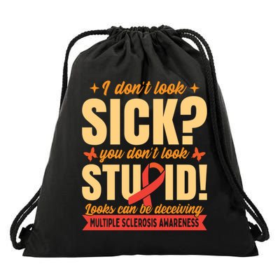 Ms Multiple Sclerosis Awareness Funny Gift Drawstring Bag