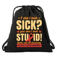 Ms Multiple Sclerosis Awareness Funny Gift Drawstring Bag