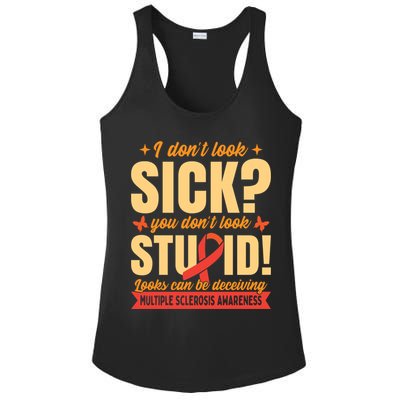 Ms Multiple Sclerosis Awareness Funny Gift Ladies PosiCharge Competitor Racerback Tank