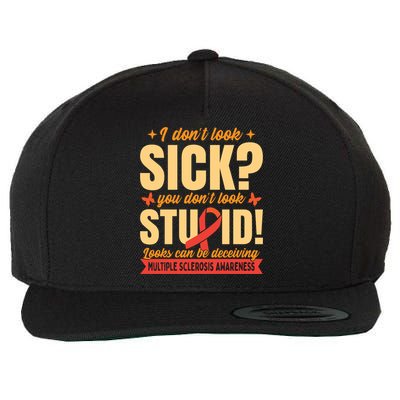 Ms Multiple Sclerosis Awareness Funny Gift Wool Snapback Cap