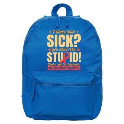 Ms Multiple Sclerosis Awareness Funny Gift 16 in Basic Backpack