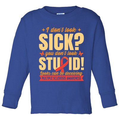Ms Multiple Sclerosis Awareness Funny Gift Toddler Long Sleeve Shirt