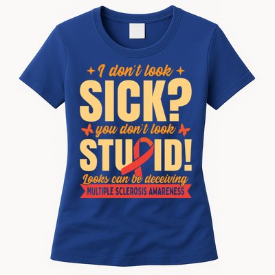 Ms Multiple Sclerosis Awareness Funny Gift Womens T-Shirt