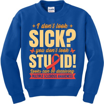 Ms Multiple Sclerosis Awareness Funny Gift Kids Sweatshirt