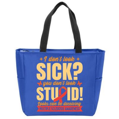 Ms Multiple Sclerosis Awareness Funny Gift Zip Tote Bag