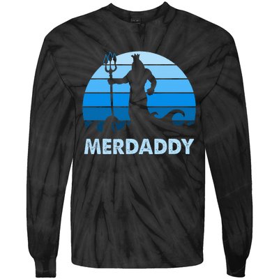 Merdaddy Mermaid Security Merman Daddy Tie-Dye Long Sleeve Shirt