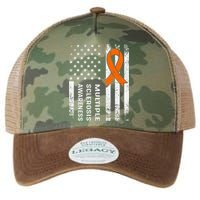MS Multiple Sclerosis Awareness Orange Ribbon Legacy Tie Dye Trucker Hat