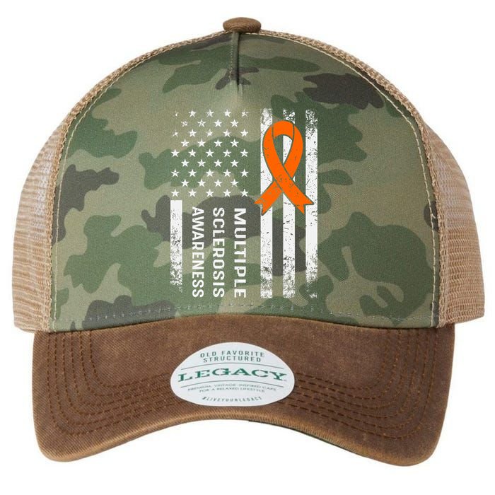 MS Multiple Sclerosis Awareness Orange Ribbon Legacy Tie Dye Trucker Hat