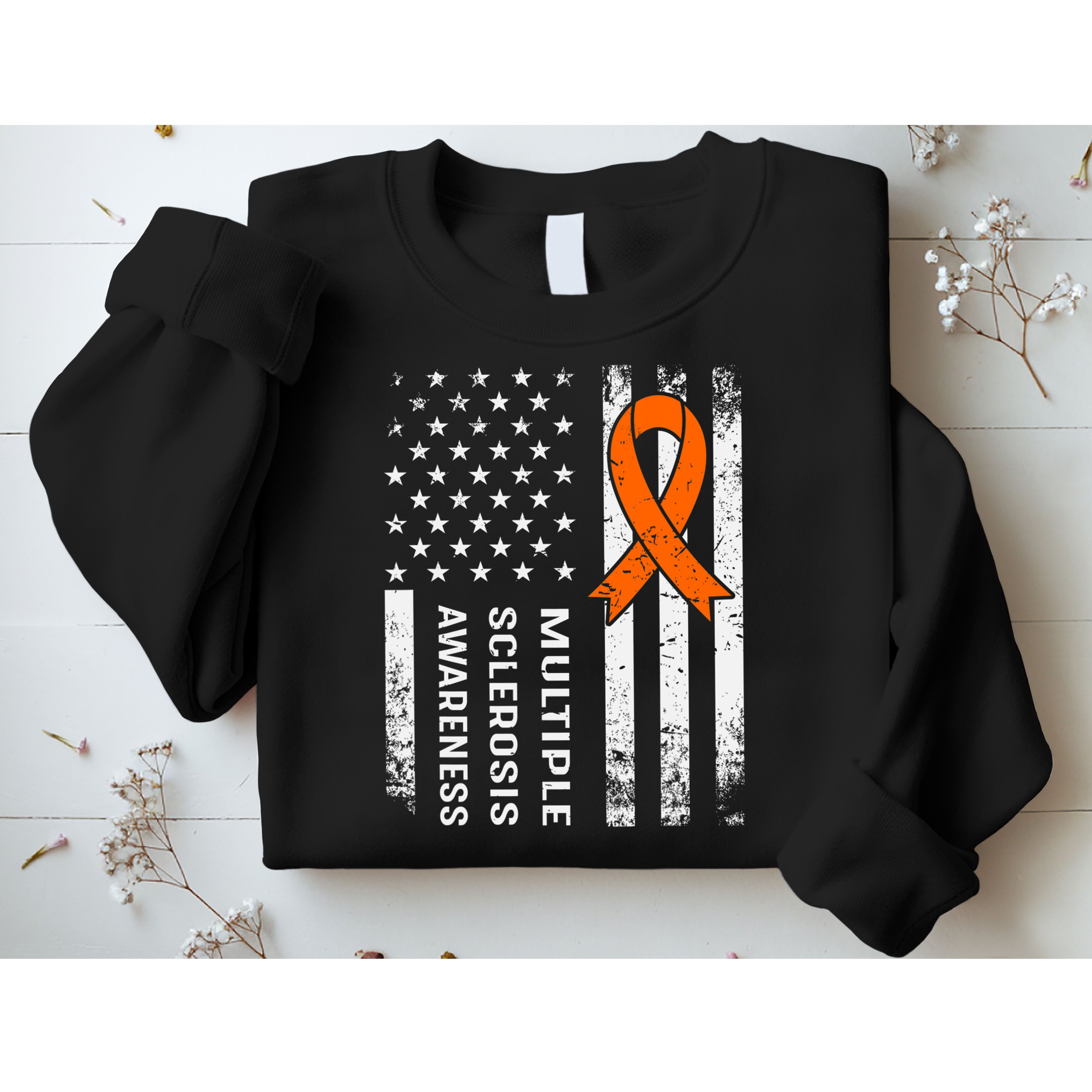 MS Multiple Sclerosis Awareness Orange Ribbon Sweatshirt