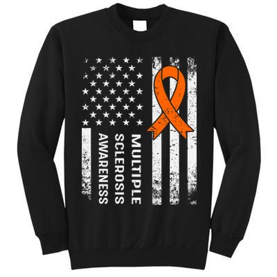 MS Multiple Sclerosis Awareness Orange Ribbon Tall Sweatshirt