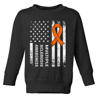 MS Multiple Sclerosis Awareness Orange Ribbon Toddler Sweatshirt