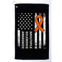 MS Multiple Sclerosis Awareness Orange Ribbon Golf Towel