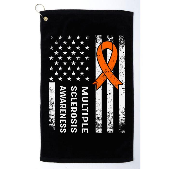 MS Multiple Sclerosis Awareness Orange Ribbon Golf Towel