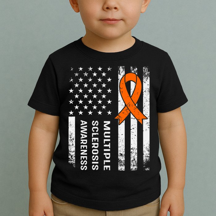 MS Multiple Sclerosis Awareness Orange Ribbon Toddler T-Shirt