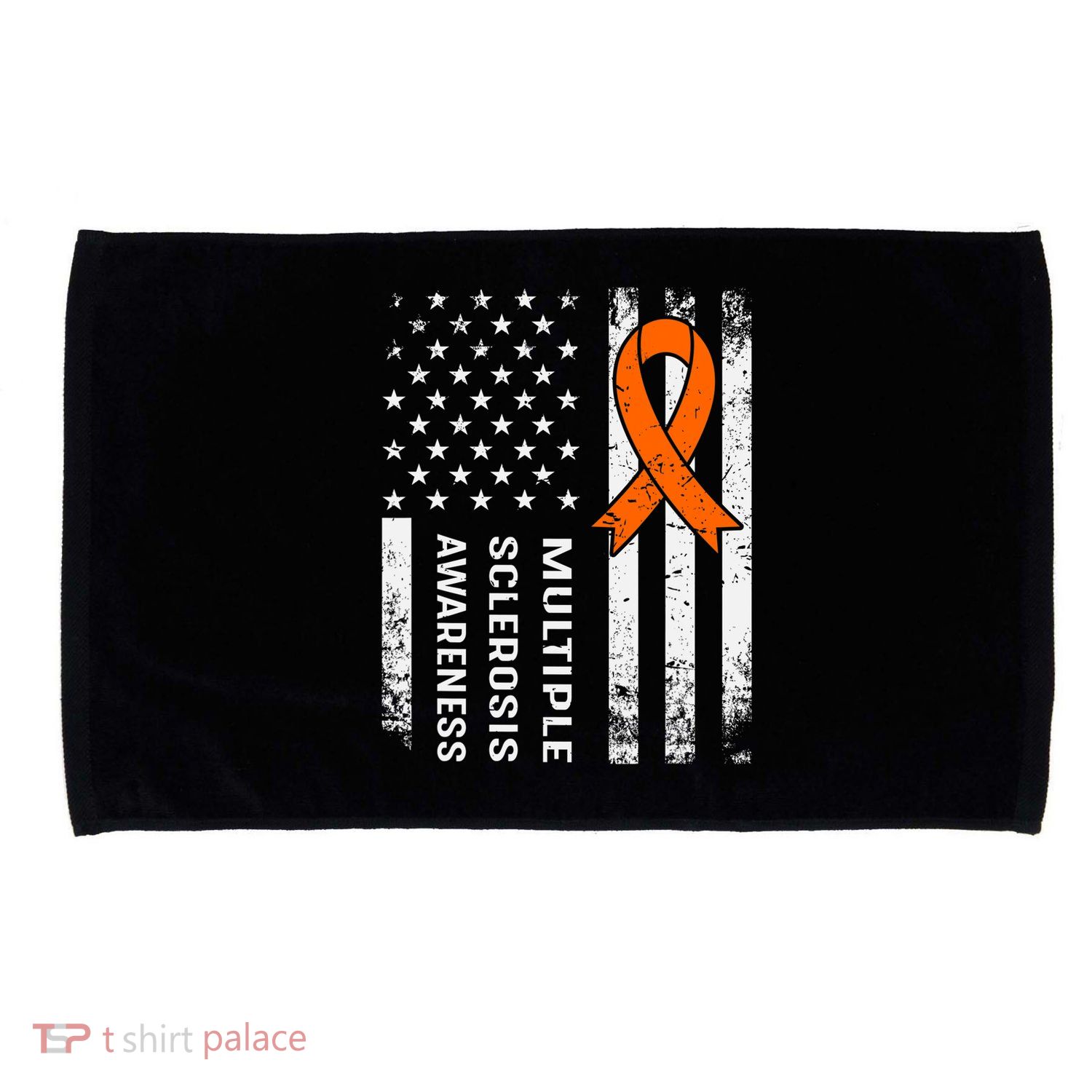 MS Multiple Sclerosis Awareness Orange Ribbon Microfiber Hand Towel