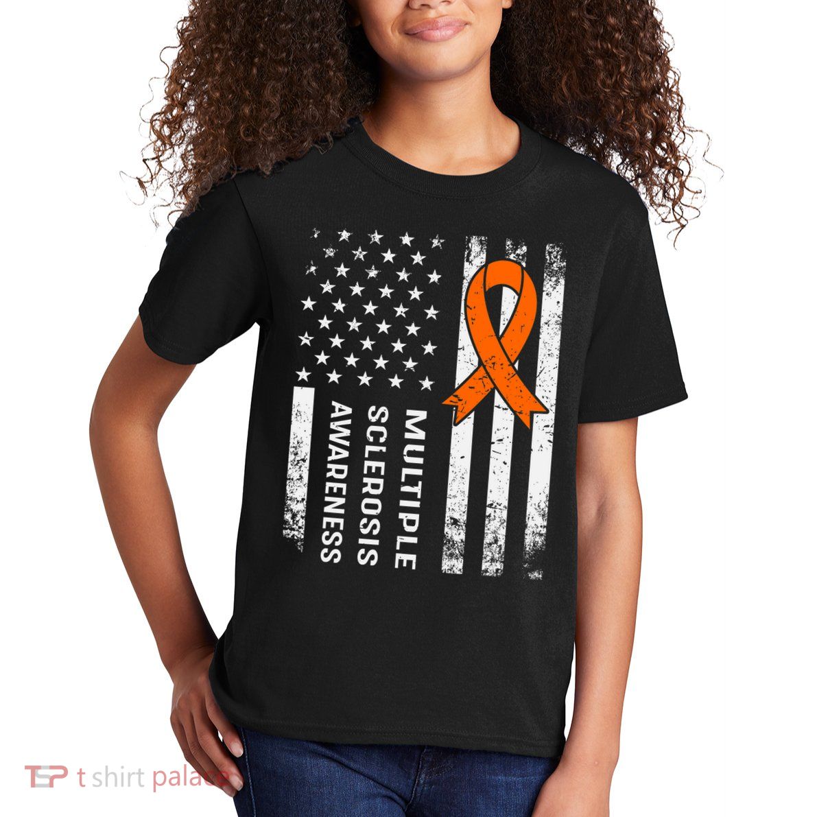 MS Multiple Sclerosis Awareness Orange Ribbon Kids T-Shirt