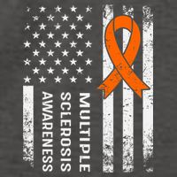 MS Multiple Sclerosis Awareness Orange Ribbon Vector Backpack