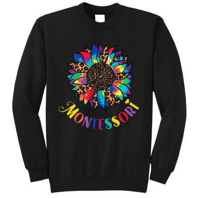 Montessori Method Sunflower Tie Dye and Leopard Pattern Sweatshirt