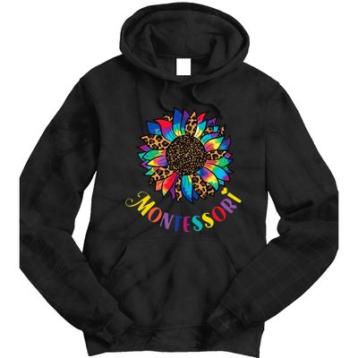 Montessori Method Sunflower Tie Dye and Leopard Pattern Tie Dye Hoodie