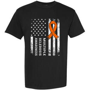 MS Multiple Sclerosis Awareness Orange Ribbon Garment-Dyed Heavyweight T-Shirt