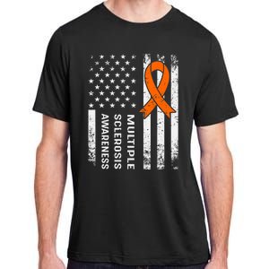 MS Multiple Sclerosis Awareness Orange Ribbon Adult ChromaSoft Performance T-Shirt