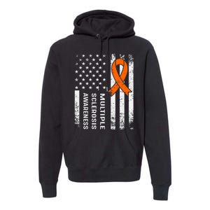 MS Multiple Sclerosis Awareness Orange Ribbon Premium Hoodie