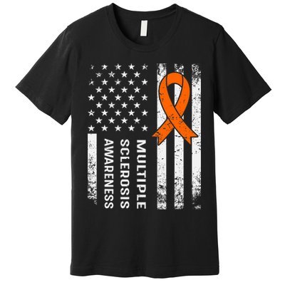 MS Multiple Sclerosis Awareness Orange Ribbon Premium T-Shirt