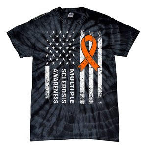 MS Multiple Sclerosis Awareness Orange Ribbon Tie-Dye T-Shirt