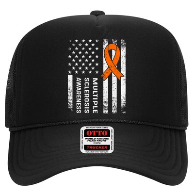 MS Multiple Sclerosis Awareness Orange Ribbon Trucker Hat