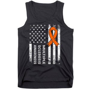 MS Multiple Sclerosis Awareness Orange Ribbon Tank Top