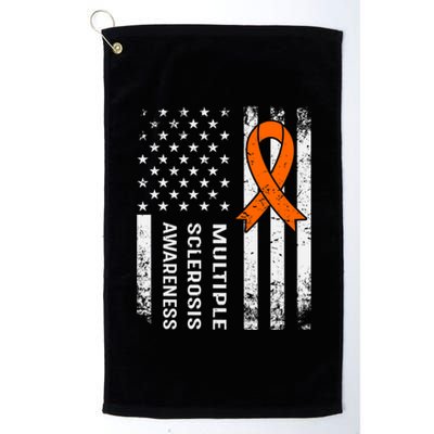 MS Multiple Sclerosis Awareness Orange Ribbon Platinum Collection Golf Towel