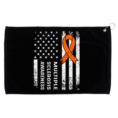 MS Multiple Sclerosis Awareness Orange Ribbon Grommeted Golf Towel