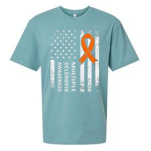 MS Multiple Sclerosis Awareness Orange Ribbon Sueded Cloud Jersey T-Shirt