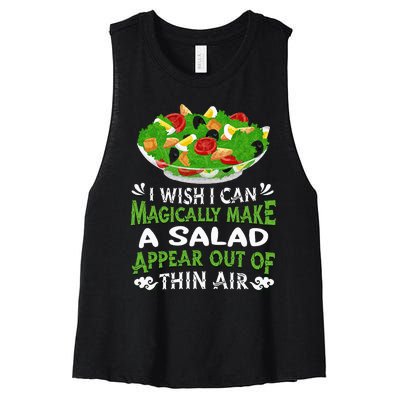 Magically Make Salads Appear Out Of Thin Air Salad Women's Racerback Cropped Tank