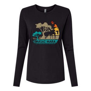 Masai Mara Safari National Reserve Kenya Serengeti Wildlife Womens Cotton Relaxed Long Sleeve T-Shirt