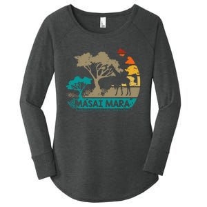 Masai Mara Safari National Reserve Kenya Serengeti Wildlife Women's Perfect Tri Tunic Long Sleeve Shirt