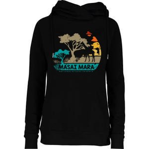 Masai Mara Safari National Reserve Kenya Serengeti Wildlife Womens Funnel Neck Pullover Hood