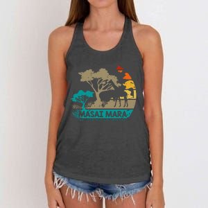 Masai Mara Safari National Reserve Kenya Serengeti Wildlife Women's Knotted Racerback Tank