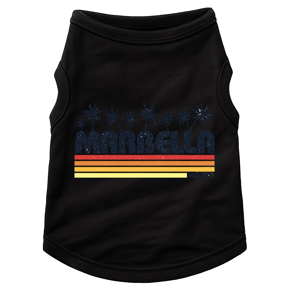 Marbella Malaga Spain Retro Beach Tourism Gift Doggie Tank