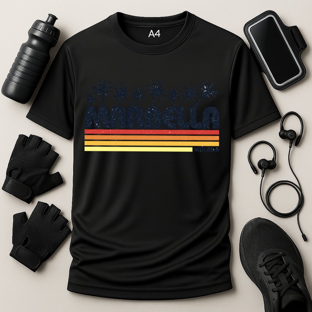 Marbella Malaga Spain Retro Beach Tourism Gift Cooling Performance Crew T-Shirt