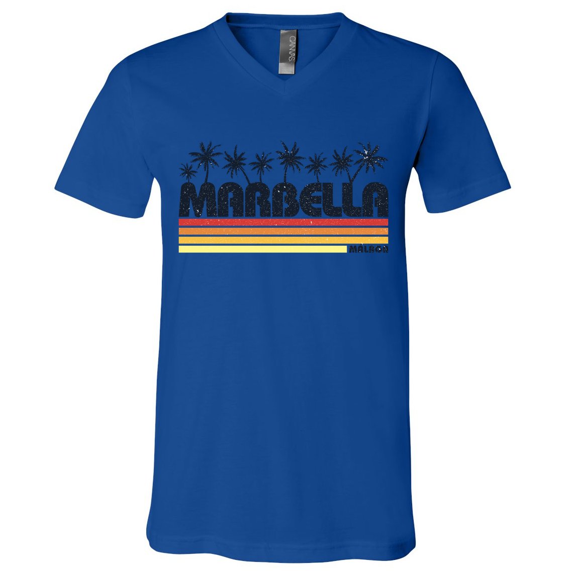 Marbella Malaga Spain Retro Beach Tourism Gift V-Neck T-Shirt