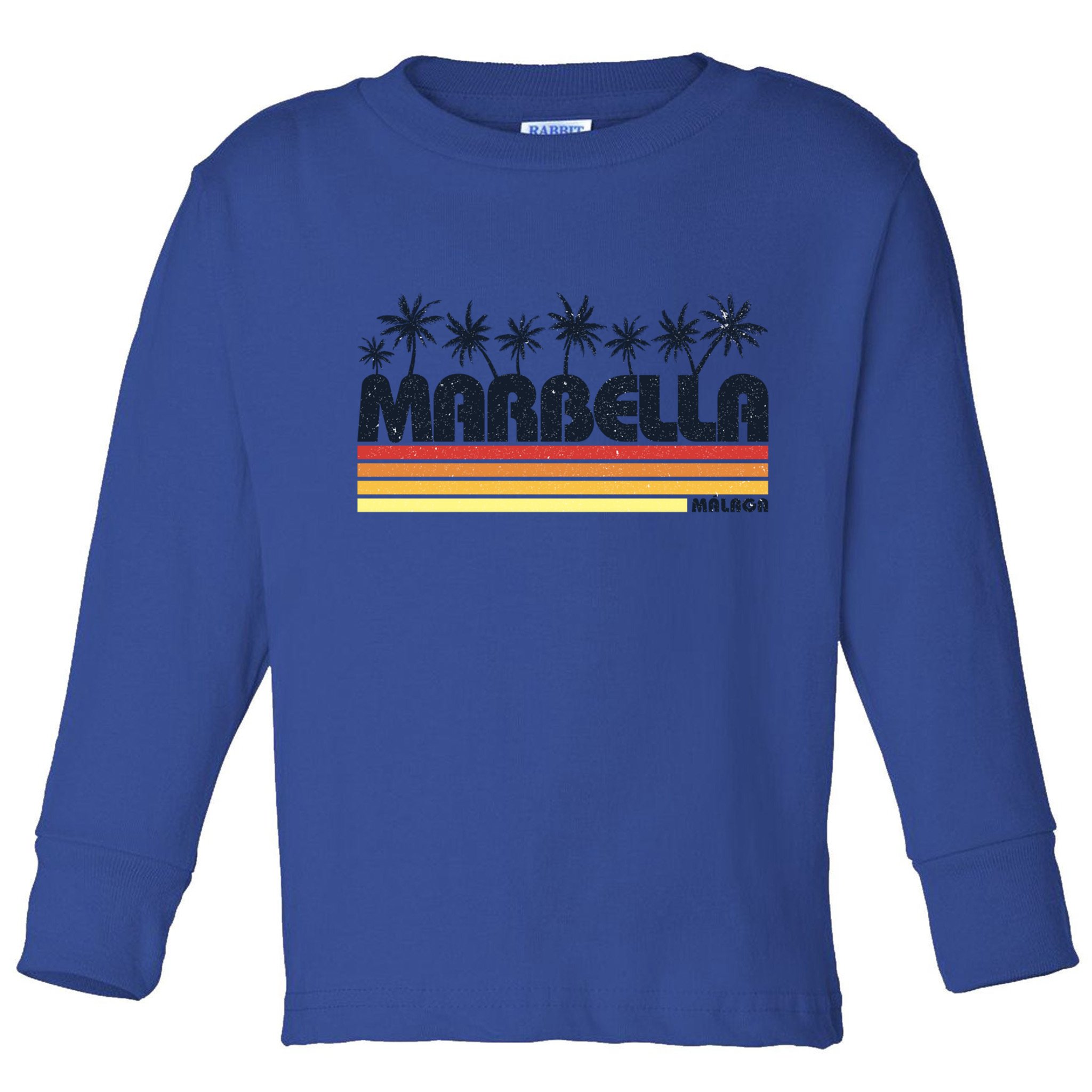 Marbella Malaga Spain Retro Beach Tourism Gift Toddler Long Sleeve Shirt