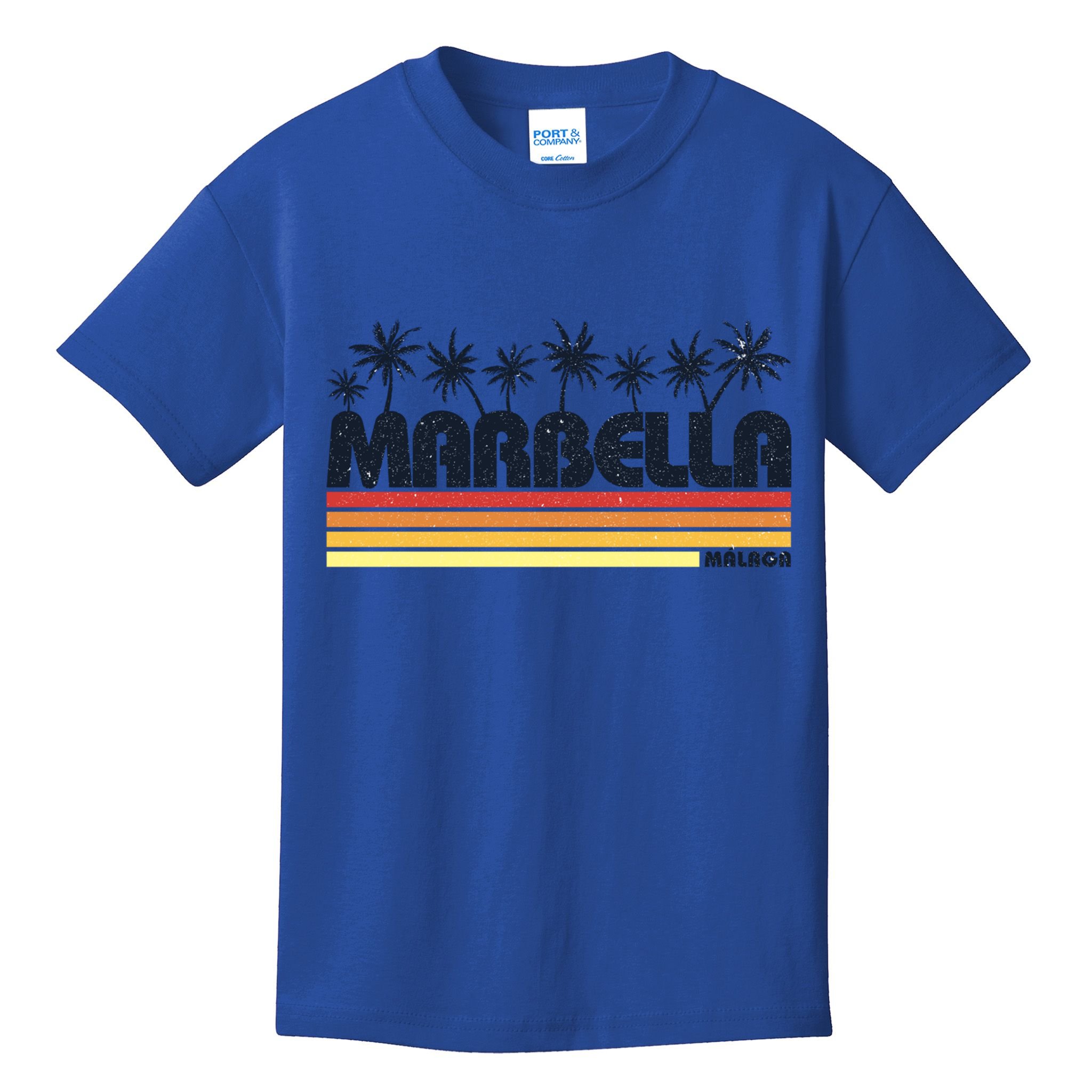 Marbella Malaga Spain Retro Beach Tourism Gift Kids T-Shirt