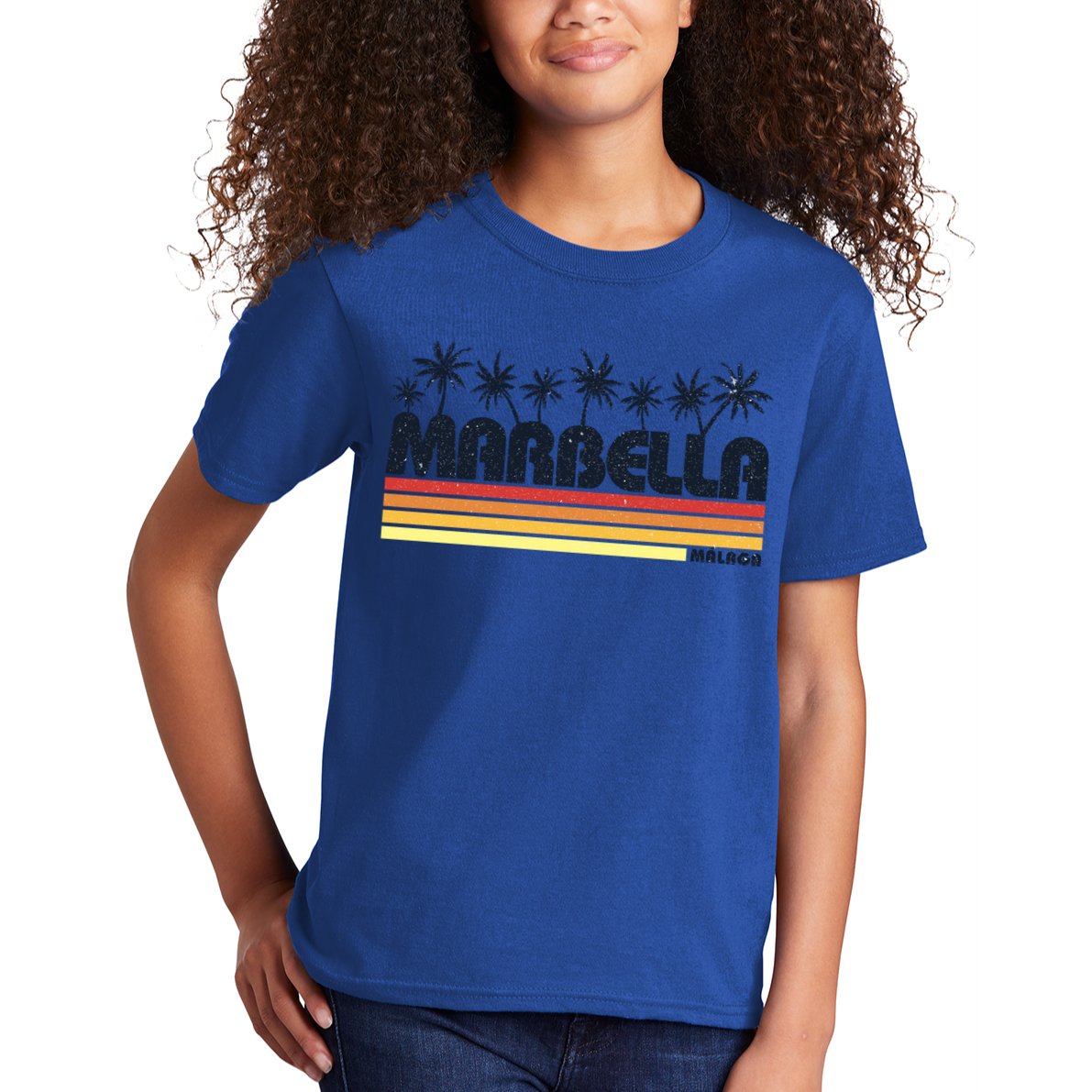 Marbella Malaga Spain Retro Beach Tourism Gift Kids T-Shirt