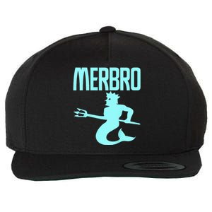 Majestic Merbro Swimming Merman Design Wool Snapback Cap