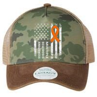 MS Multiple Sclerosis Awareness Orange Ribbon Legacy Tie Dye Trucker Hat